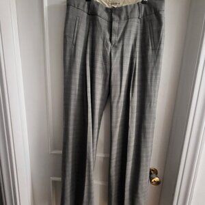 Banana Republic Ryan Fit Gray Plaid Wide Leg Trouser Pants - Size 4